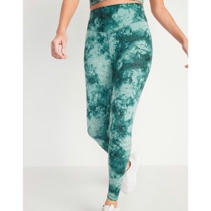 Extra High Waisted Leggings - Teal Tie Dye - Old Navy PowerChill size Large